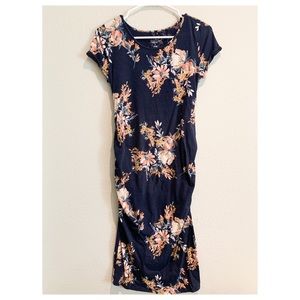 Maternity Dress — navy floral